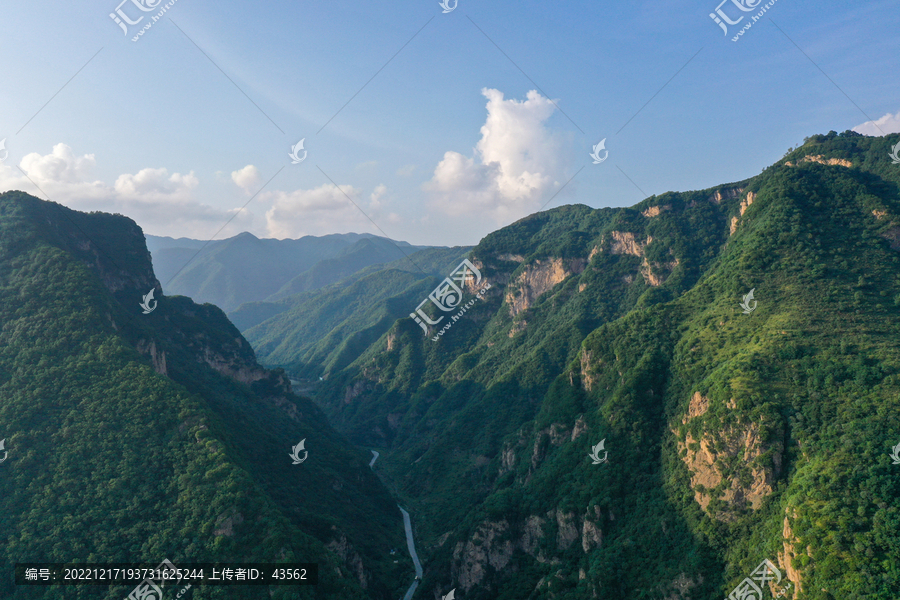 航拍宝鸡大水川风景区南由古城