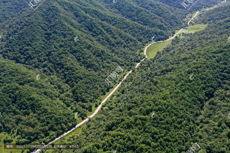 航拍宝鸡大水川风景区