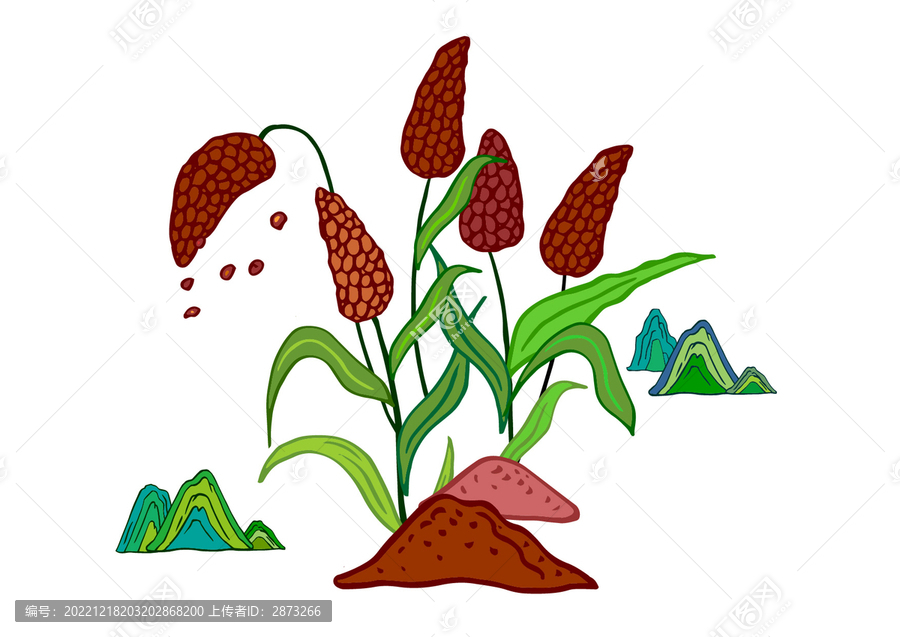 高粱插畫