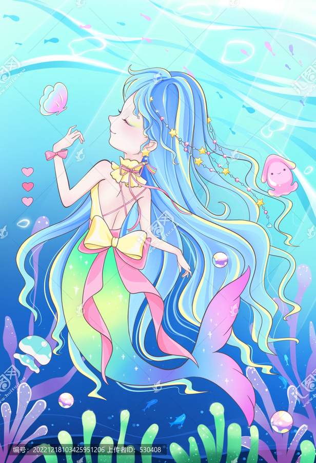 海底美人魚藍(lán)色