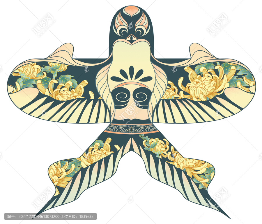 手繪國(guó)風(fēng)風(fēng)箏插畫(huà)