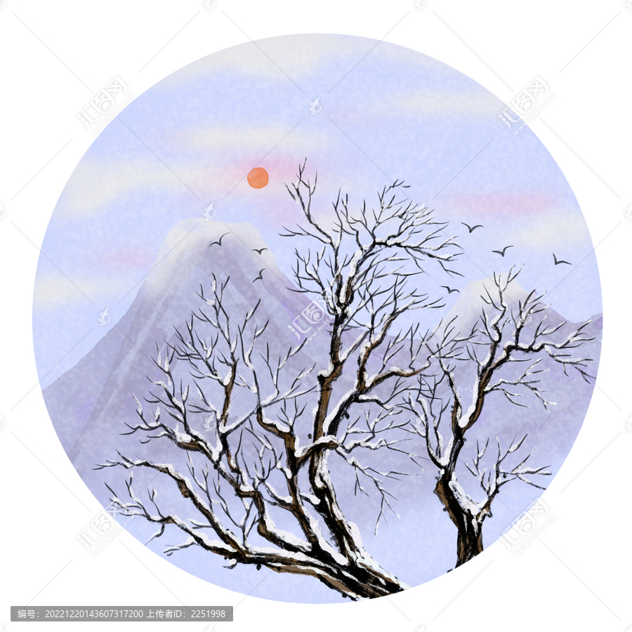 冬天雪景裝飾畫(huà)