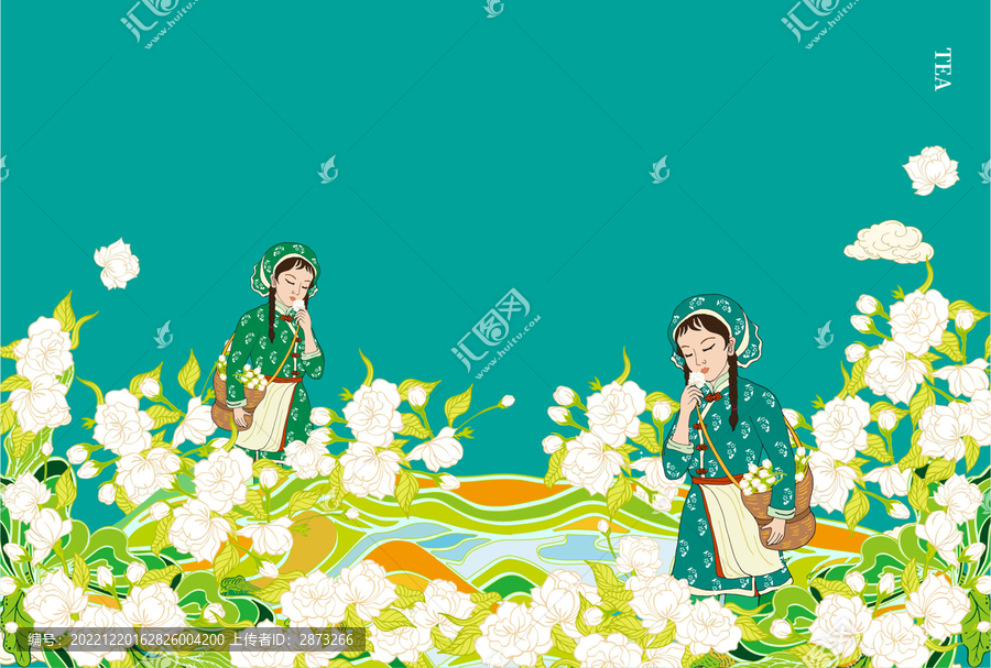 采摘茉莉花茶