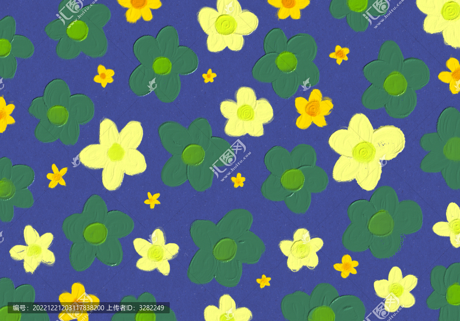 清新油畫小花朵