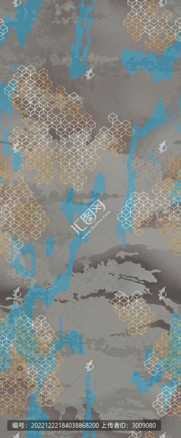 中式現(xiàn)代八色地毯圖案