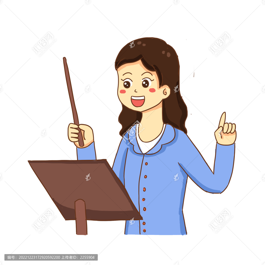 手繪卡通音樂老師免摳元素