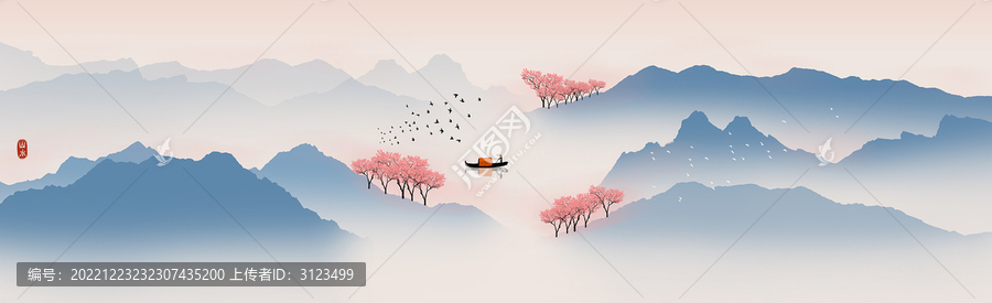 禪意意境水墨山水畫(huà)