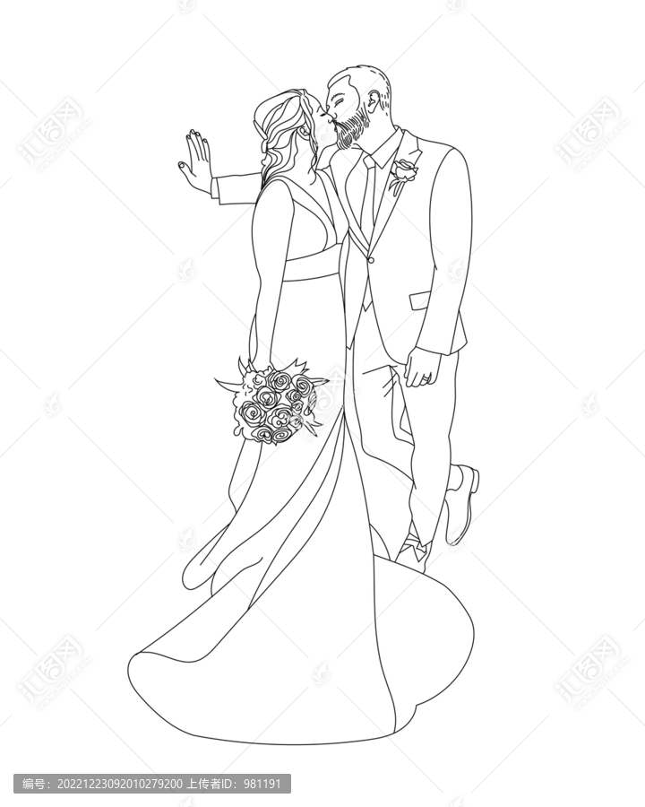 婚紗照線稿