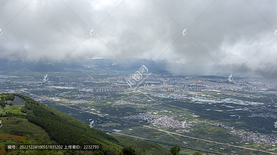 云南红河蒙自城区全景