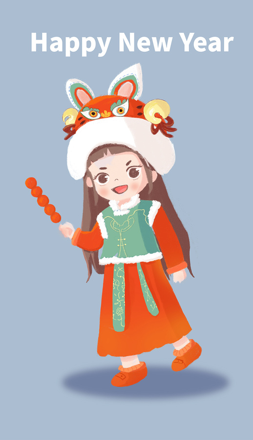 拿糖葫蘆的小女孩