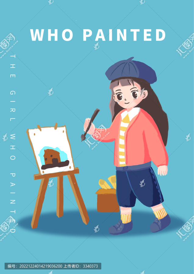 畫畫的小女孩