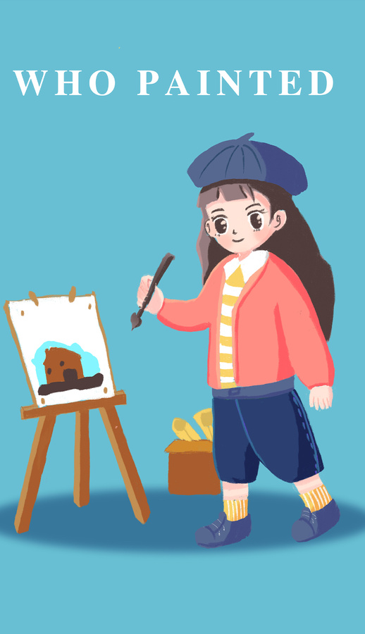 畫畫的小女孩