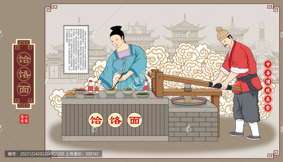 饸饹面插畫
