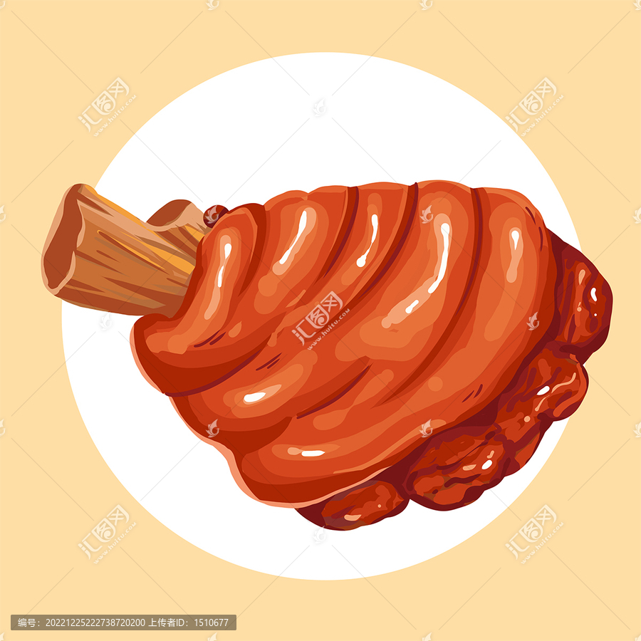 手繪肘子美食插畫(huà)