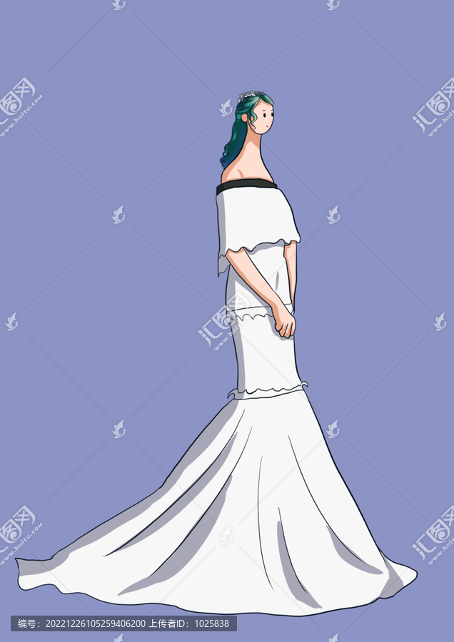 手繪婚紗女孩