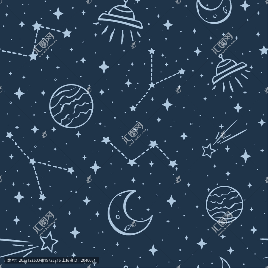 衛(wèi)星月球星空宇宙背景圖案