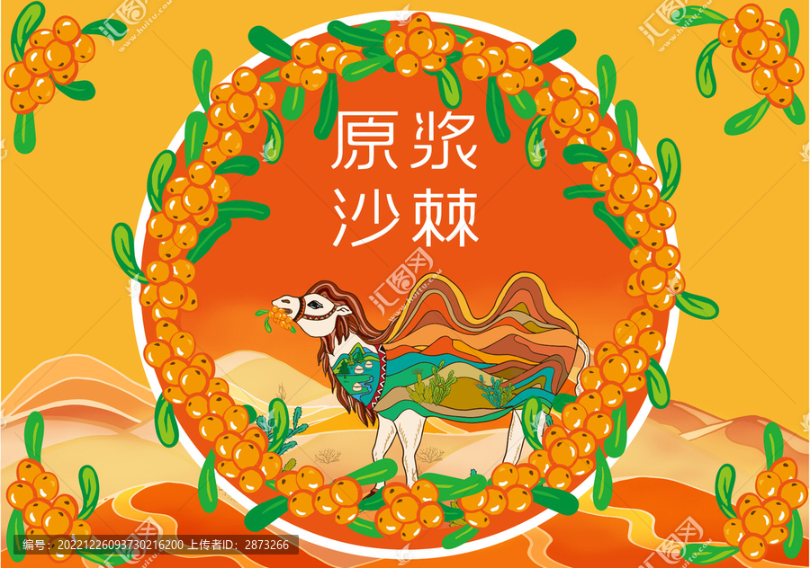 沙棘包裝插畫