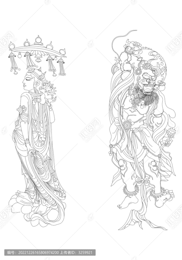 菩薩與鐘馗像