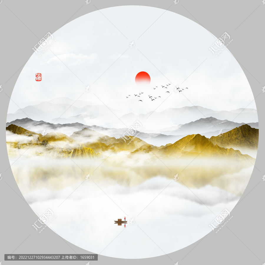 水墨山水裝飾畫