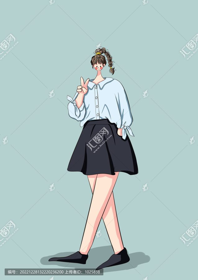 插畫可愛女生