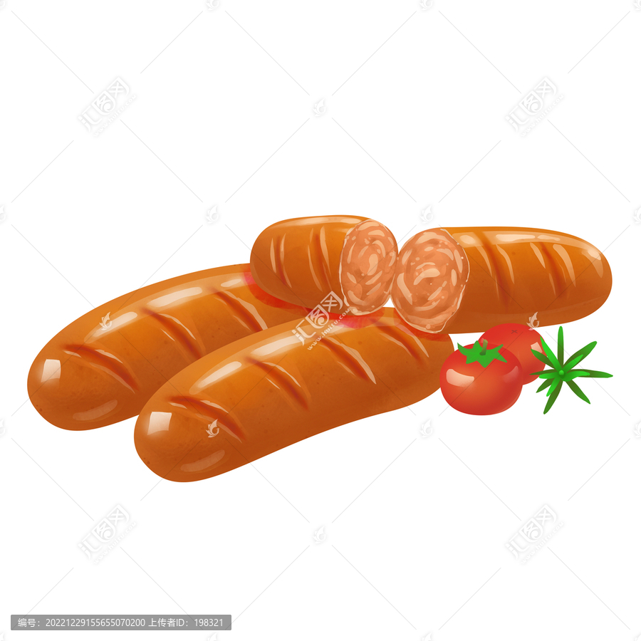 臺式烤香腸插畫