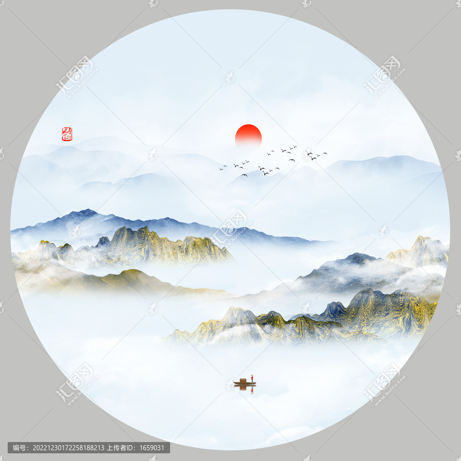 禪意水墨山水畫
