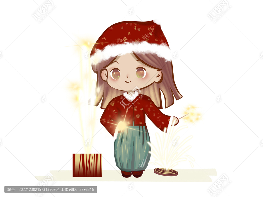 兒童喜慶玩仙女棒放煙花