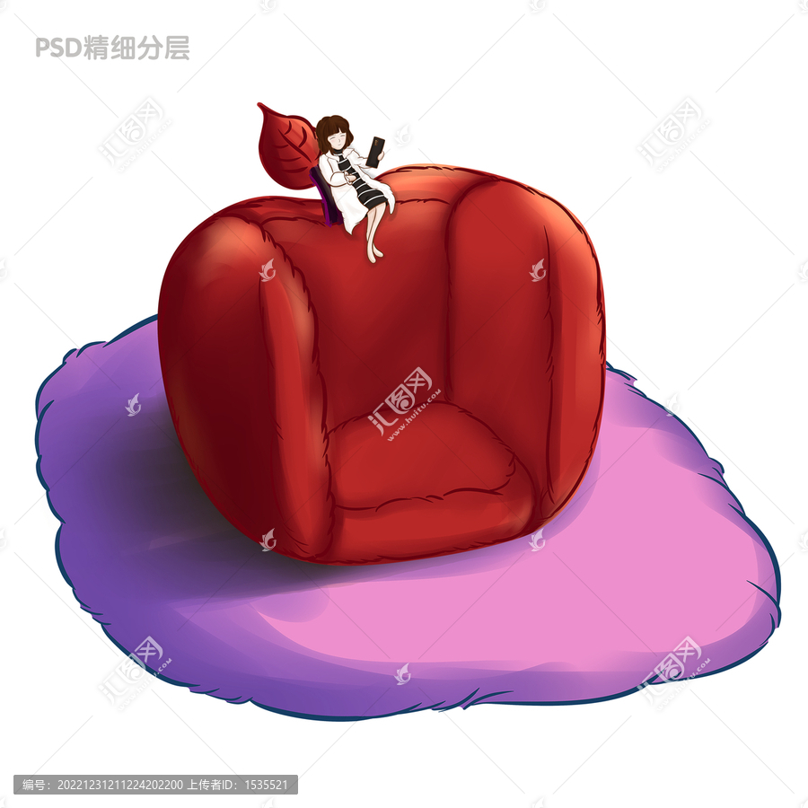 蘋(píng)果造型沙發(fā)居家女性