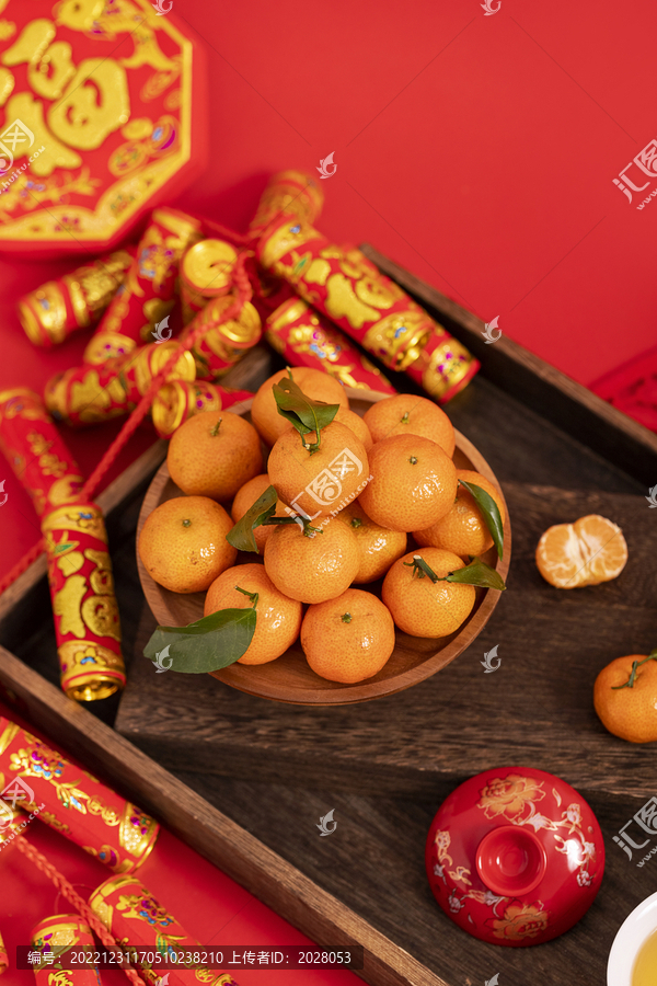 水果橘子创意春节喜庆氛围背景