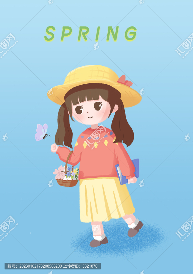 春日小女孩元素