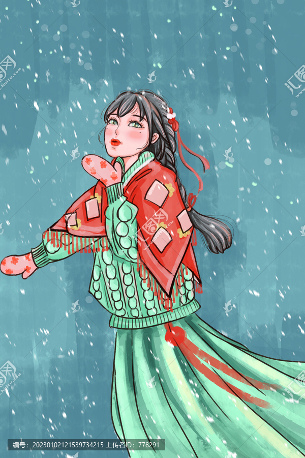 系列插畫美女