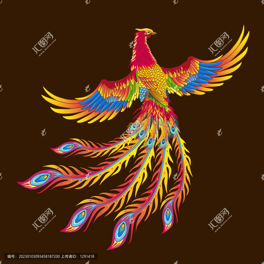 鳳凰矢量形象插畫