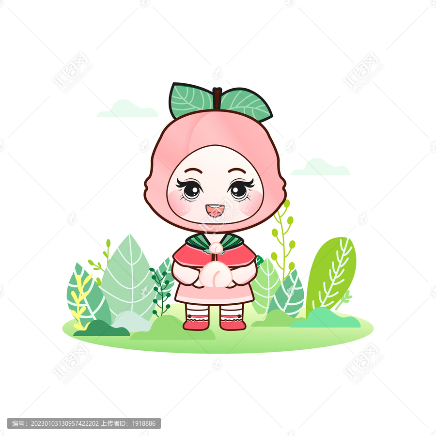 桃子插畫形象