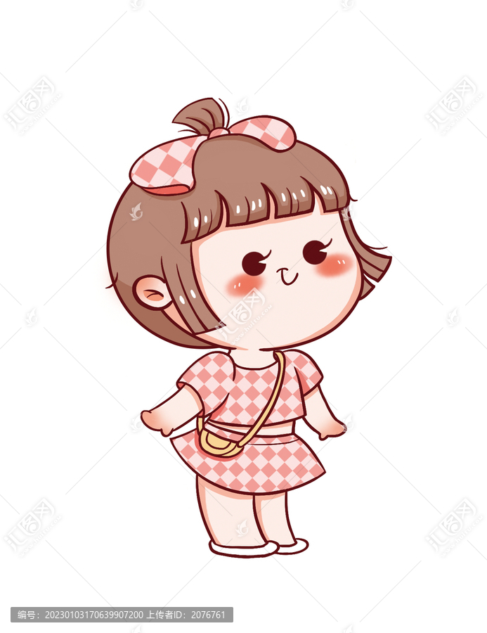 手繪卡通小女孩