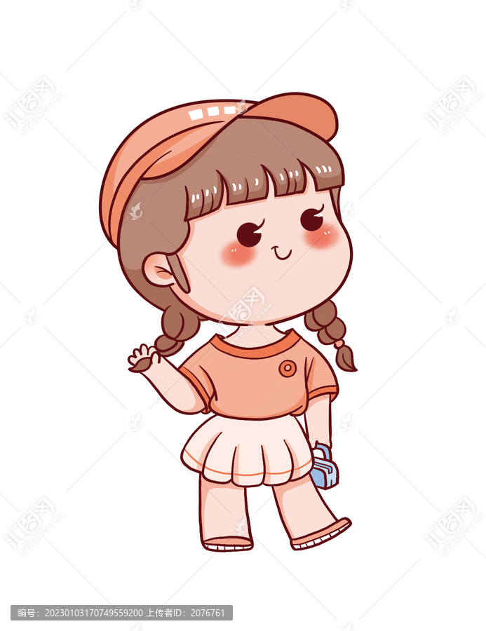手繪卡通小女孩