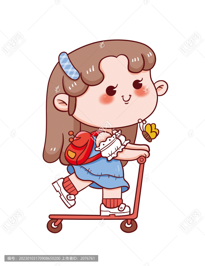 手繪卡通小女孩