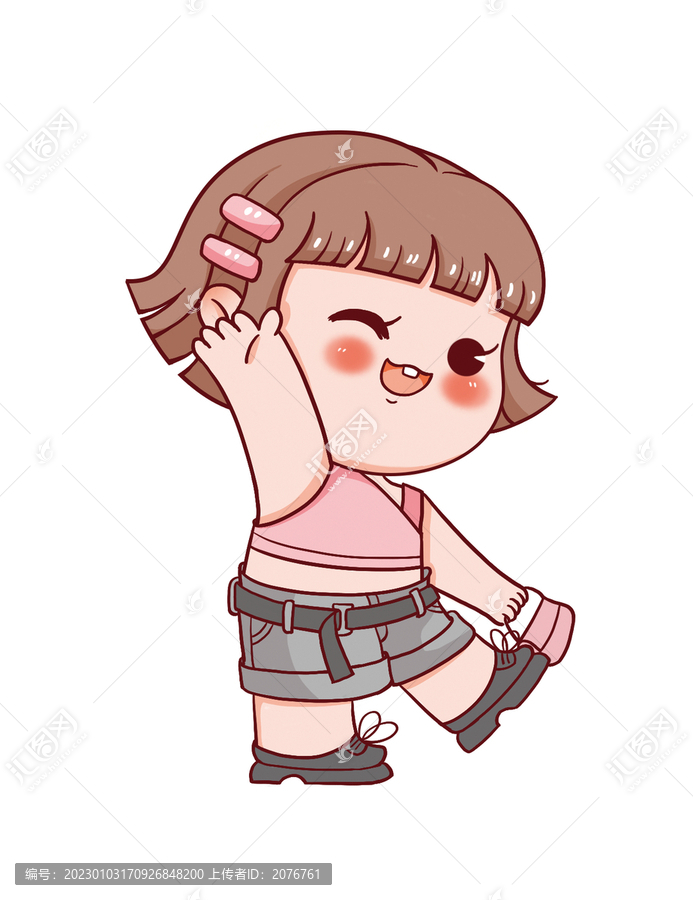 手繪卡通小女孩