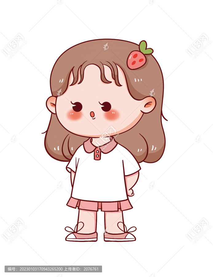 手繪卡通小女孩