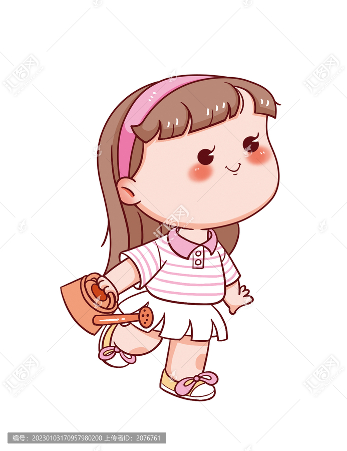 手繪卡通小女孩