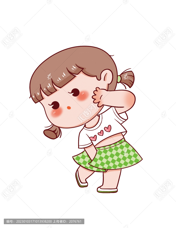 手繪卡通小女孩