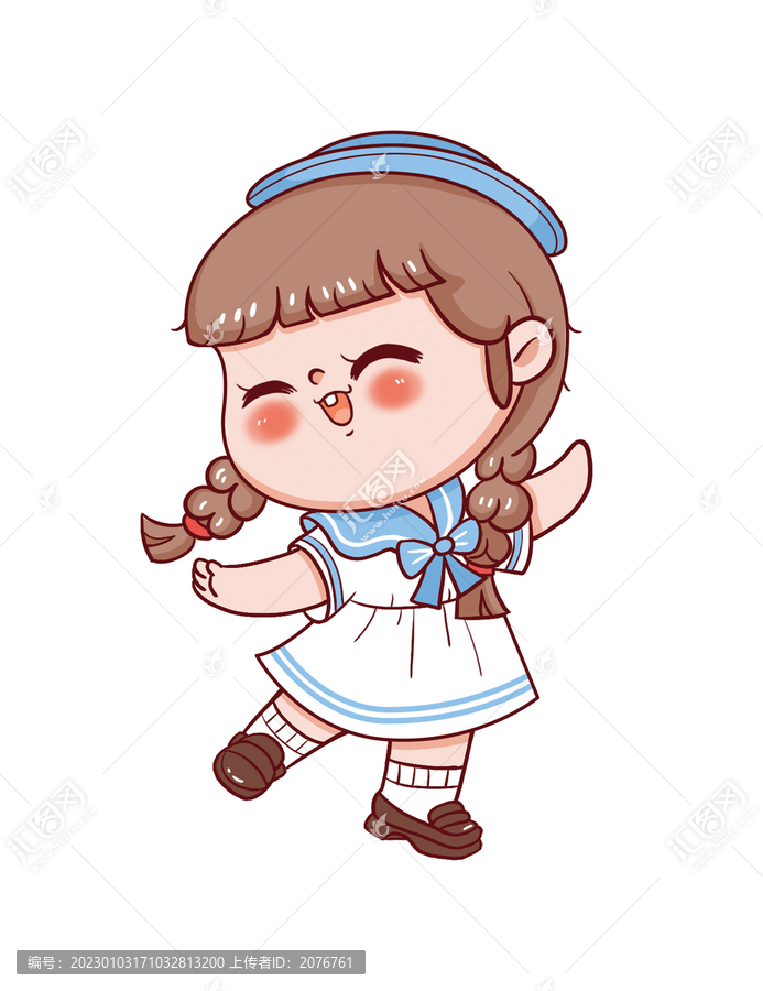 手繪卡通小女孩