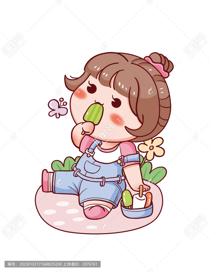 手繪卡通小女孩