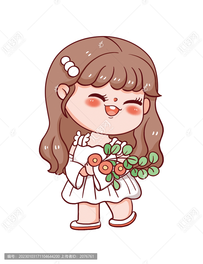 手繪卡通小女孩