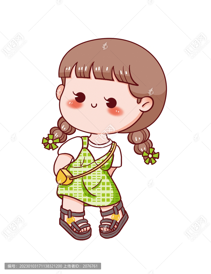 手繪卡通小女孩