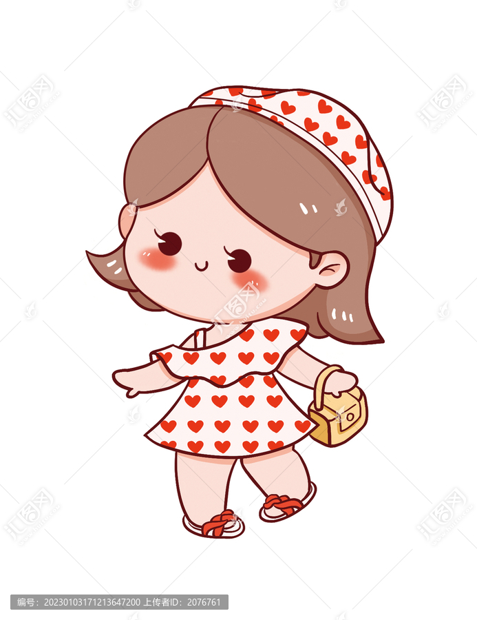手繪卡通小女孩