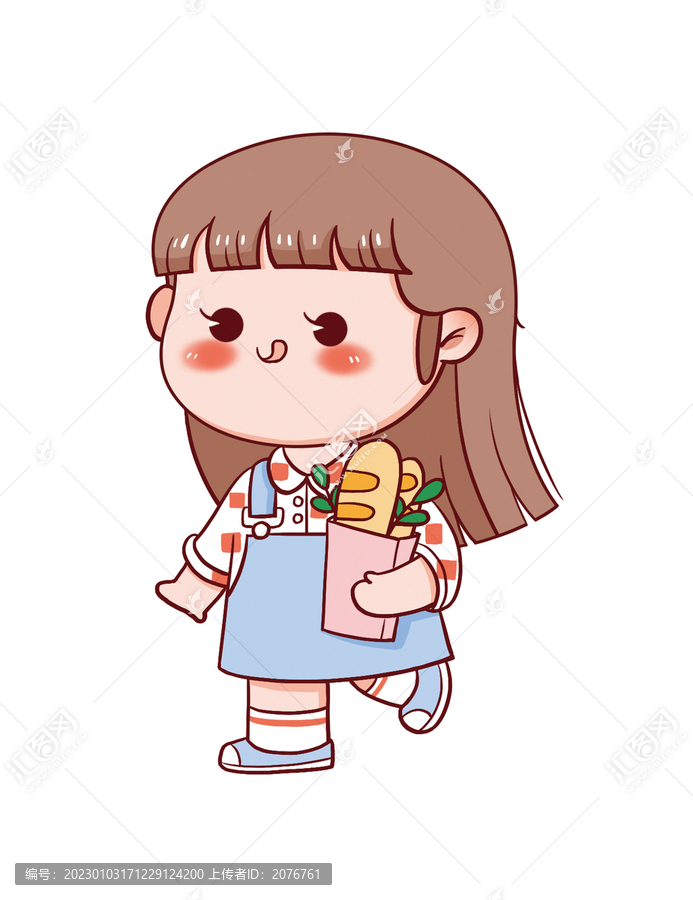 手繪卡通小女孩