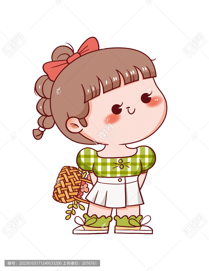 手繪卡通小女孩