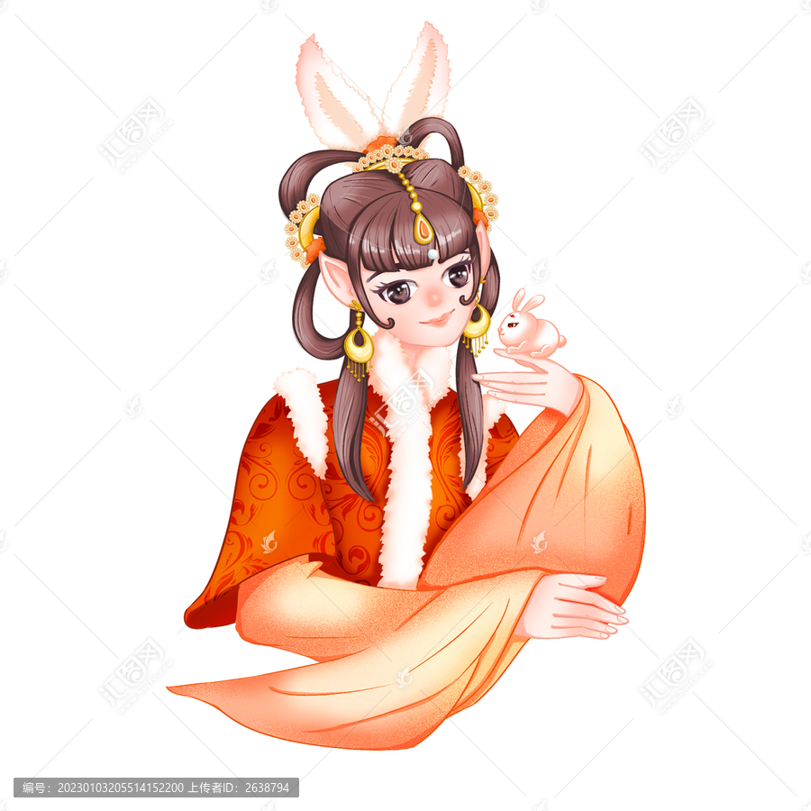 喜慶中國風(fēng)兔年女孩