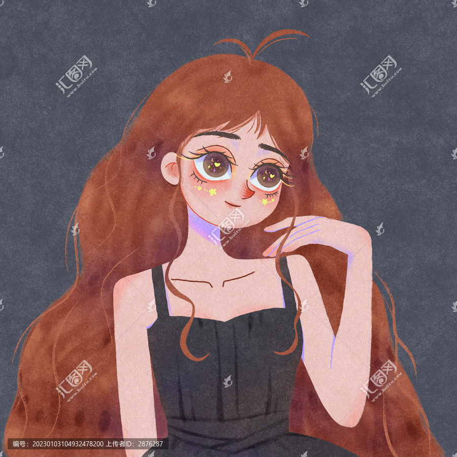 水墨風(fēng)少女插畫(huà)頭像