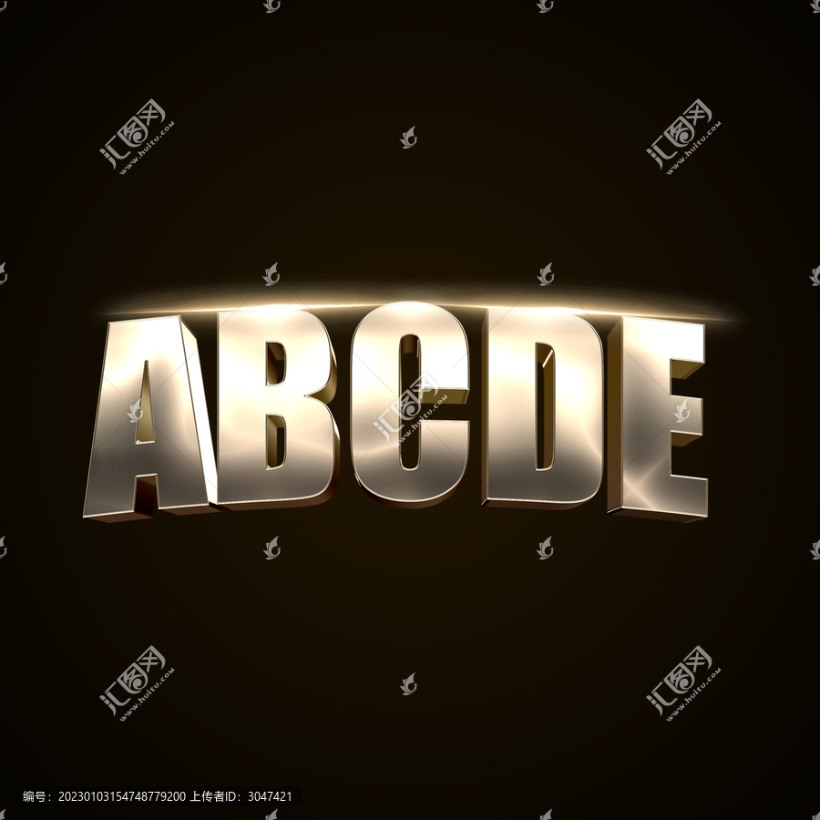 PSD金屬效果字3D